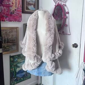 gm fashion usa faux fur winter coat jacket beige